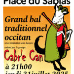 Bal Folk Jeudi 31 Juillet 21h place du Sablas