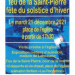 Feu de la Saint Pierre, fête du Solstise le 21/12 à partir de 17h30