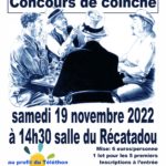 Concours de Coinche, samedi 19/11 à 14h30, salle du Récatadou
