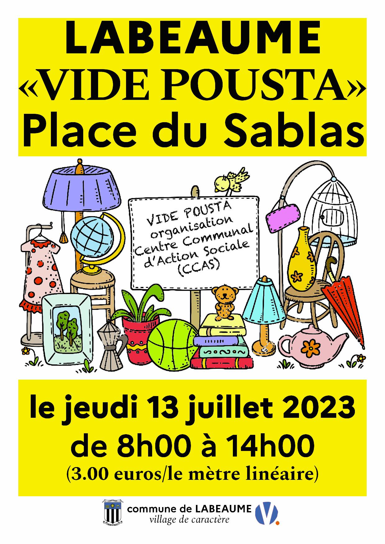 Vide Pousta samedi 13 07 Mairie de Labeaume