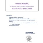 Conseil Municipal du Jeudi 12 Février 2026 à 18h00