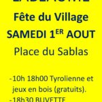 Fête du Village, samedier 1er/08 à partir de 10h