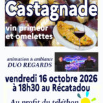 Castagnade, Vin Primeur et Omelette du Téléthon, Vendredi 17/10 18h30 au Récatadou